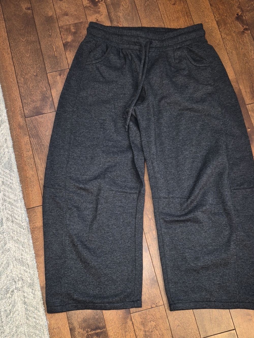 Zenana Outfitters Dark Gray Wide/Barrel-Leg Sweatpants